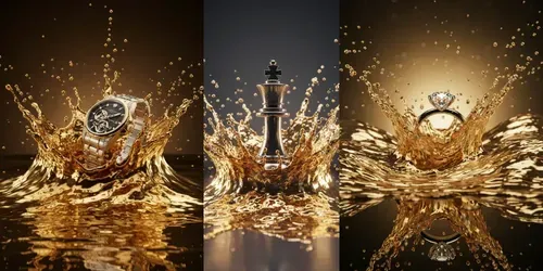 Luxury Molten Gold Splash Creators generated by gemini-image