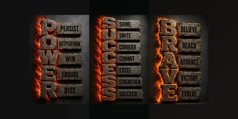 Stone Flame Motivation Typographies generated by undefined
