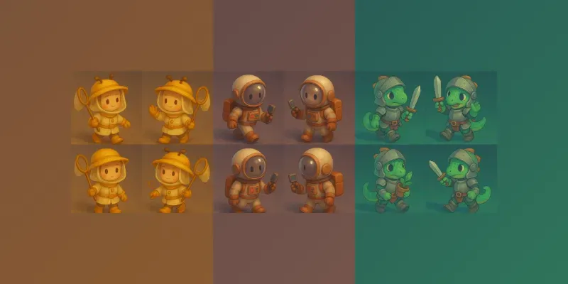 Angled Game Character Sprite Sheets generated by undefined