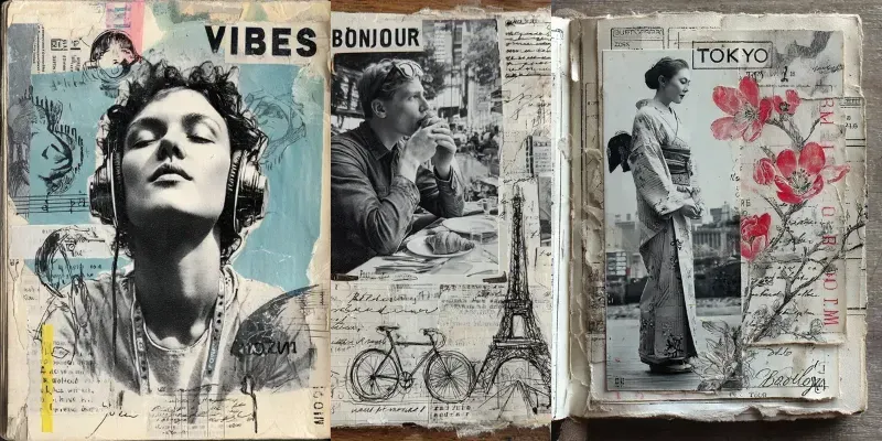 Vintage Travel Scrapbook Art generated by undefined