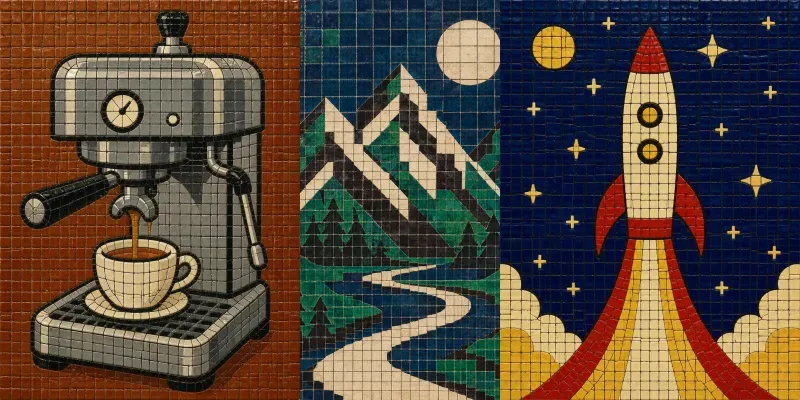 Retro Ceramic Tile Mosaic Murals