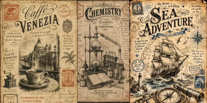 Antique Lithograph Collages generated by undefined