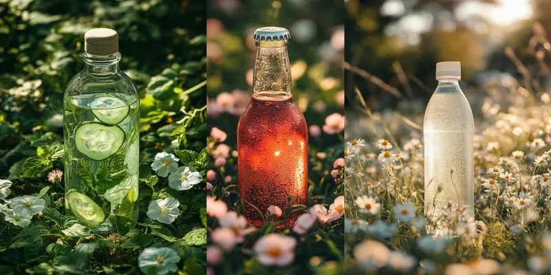 Fruity Bottles In Nature generated by undefined