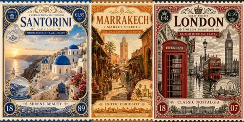 Collectible Travel Stamp Posters generated by chatgpt-image