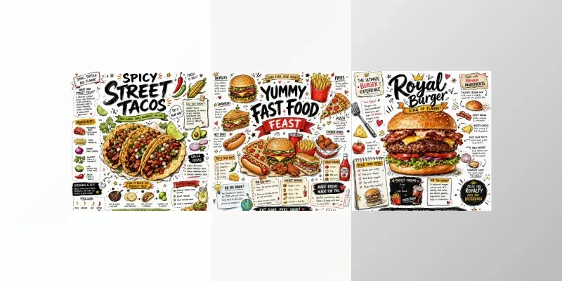 Handcrafted Food Doodle Infographics generated by undefined