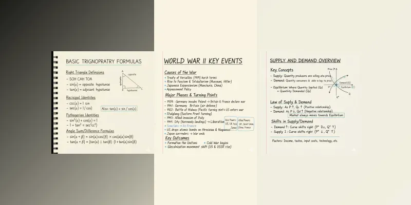 Aesthetic Handwritten Study Notes generated by undefined