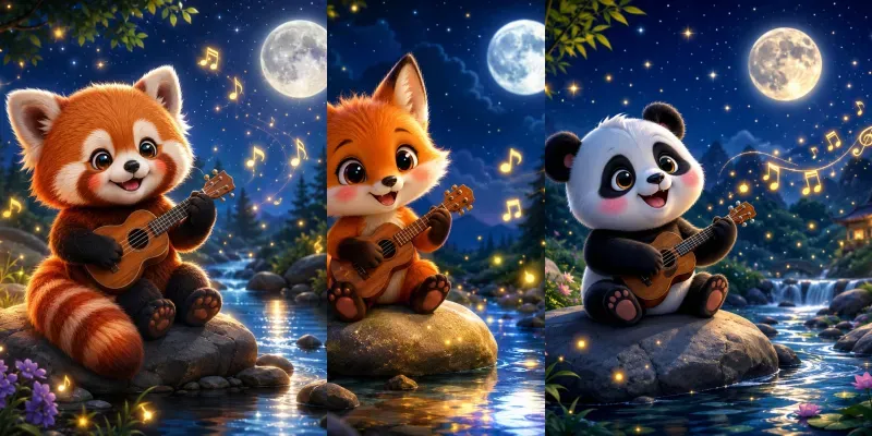 Whimsical Moonlit Animal Lullabies generated by undefined