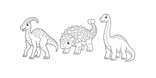 Storybook Dinosaur Coloring Pages generated by chatgpt-image