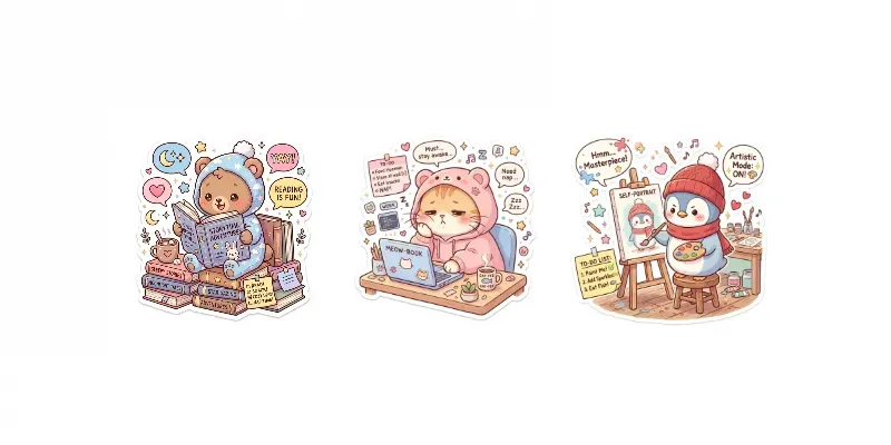 Humorous Atmosphere Kawaii Stickers generated by undefined