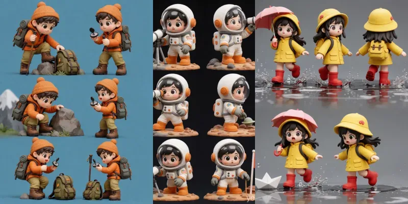 3D Clay Character Sheets generated by undefined