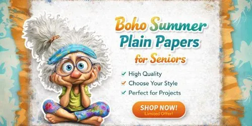 Boho Summer Seniors Plain Papers generated by midjourney