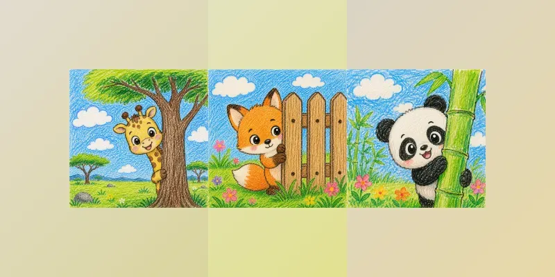 Cute Crayon Animal Drawings generated by undefined