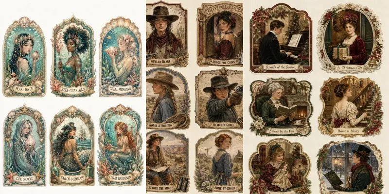 Ornamental Framed Portrait Ephemera generated by undefined