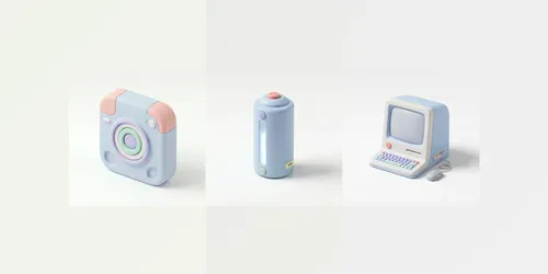 3d Isometric Minimalist Icon Asset Packs generated by gemini-image