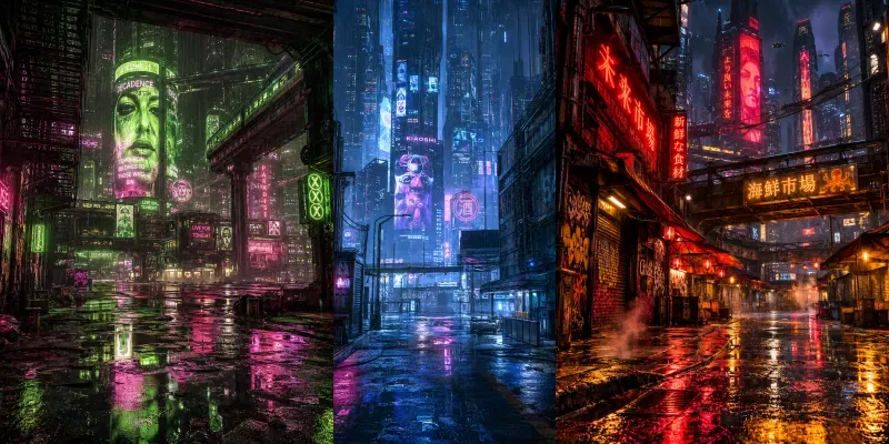 Neon Rain Cyberpunk Cities generated by undefined