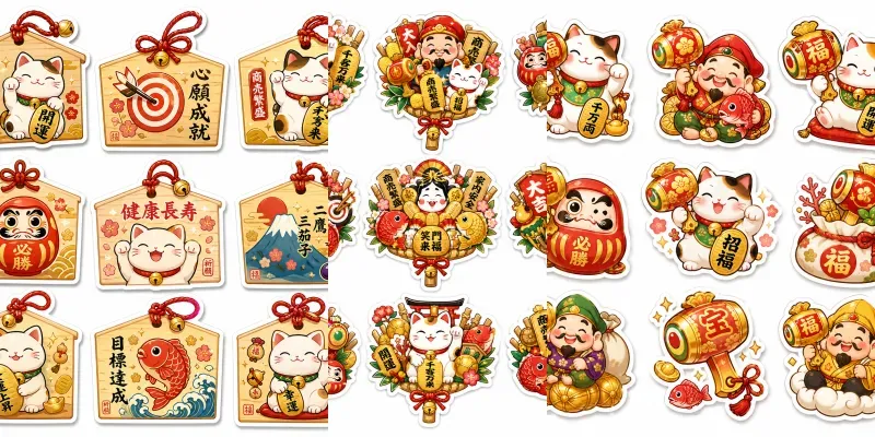 Japanese Items Sticker Lucky Charms generated by undefined