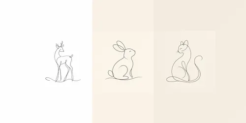 Minimal One Line Animal Art Collections generated by chatgpt-image