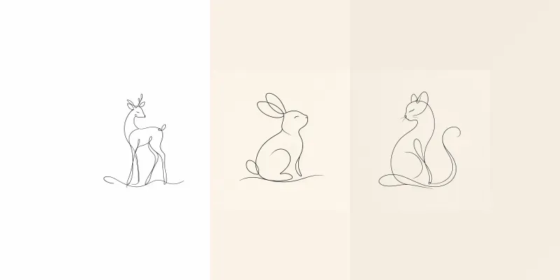 Minimal One Line Animal Art Collections generated by undefined