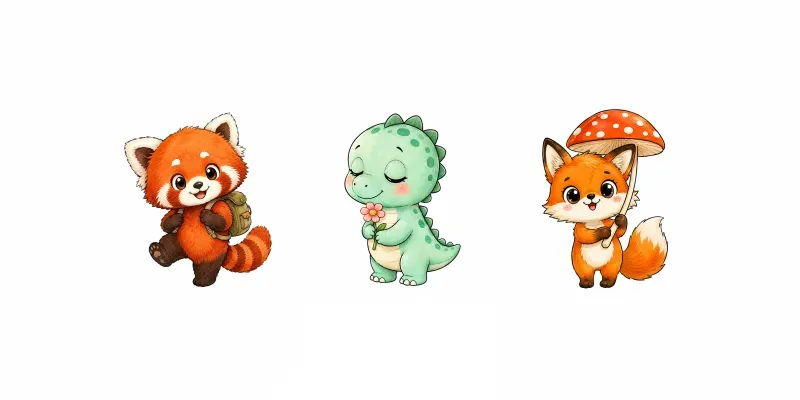 Whimsical Cartoon Characters generated by undefined
