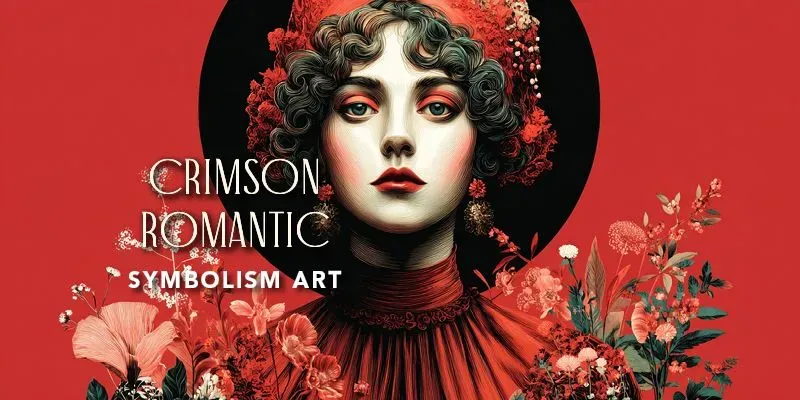 Crimson Romantic Symbolism Art generated by undefined