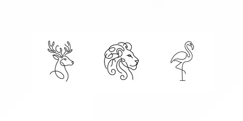 Animal Line Art Drawing Icons generated by gemini-image