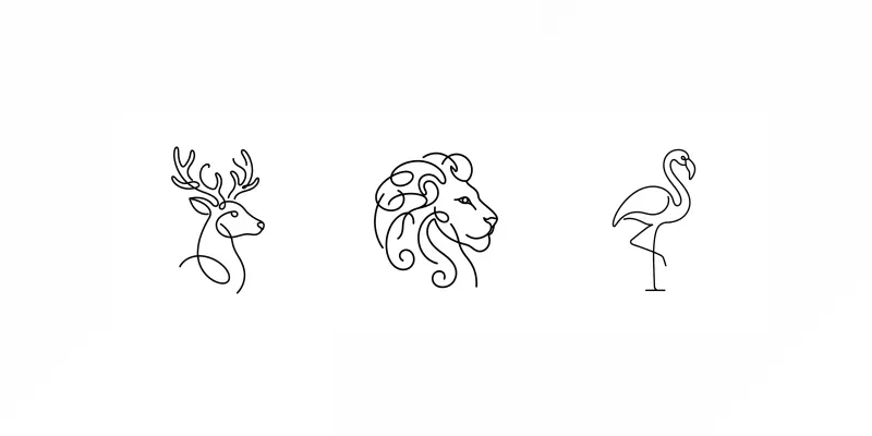 Animal Line Art Drawing Icons generated by undefined