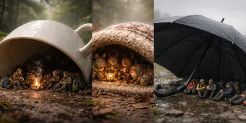 Borrowed Shelters generated by chatgpt-image