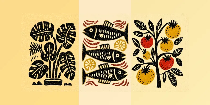 Bold Block Print Pattern Art generated by undefined