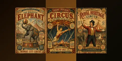 Vintage Circus Character Posters generated by chatgpt-image