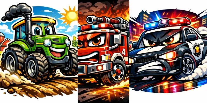 Cartoon Vehicle Mascot Packs generated by undefined