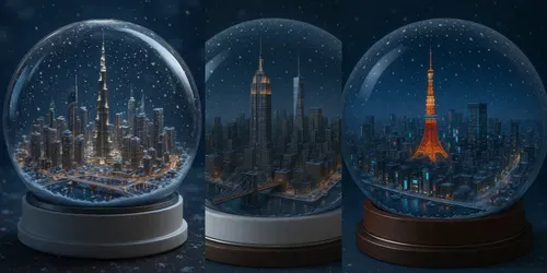 hd City Snow Globes generated by chatgpt-image