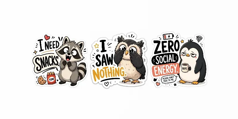 Funny Cute Sticker Bundles generated by undefined