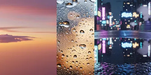8s Loops Rain Cyberpunk generated by veo