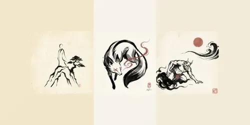 Japanese Folklore Minimal generated by gemini-image