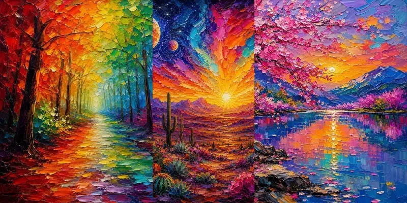 Impasto Rainbow Dreamscapes generated by undefined