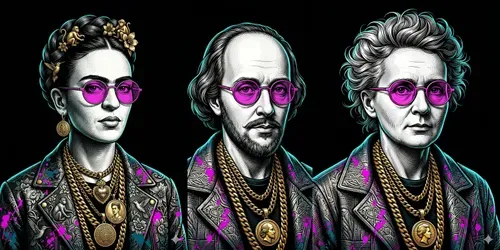Neopop Engraved Hypebeast Portraits generated by gemini-image
