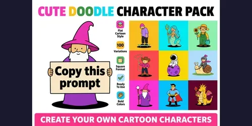 Cute Doodle Character Packs generated by chatgpt-image