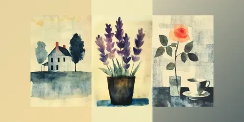 Faded Washed Watercolor Paintings generated by midjourney