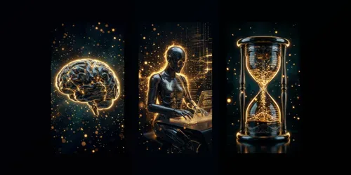 Dark Chrome Liquid Metal Art generated by gemini-image