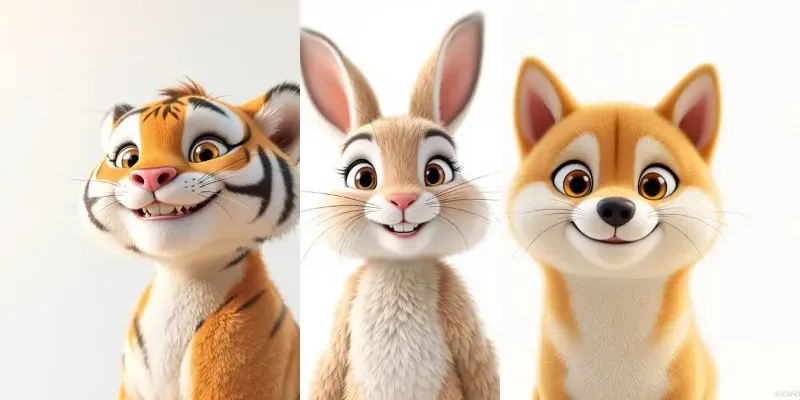 Anthropomorphic Pixarstyle Animals generated by undefined