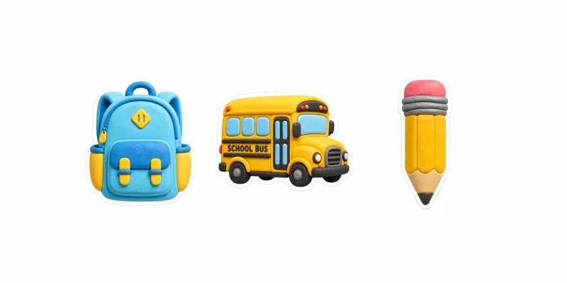 Cute Polymer Clay Back To School Stickers generated by undefined