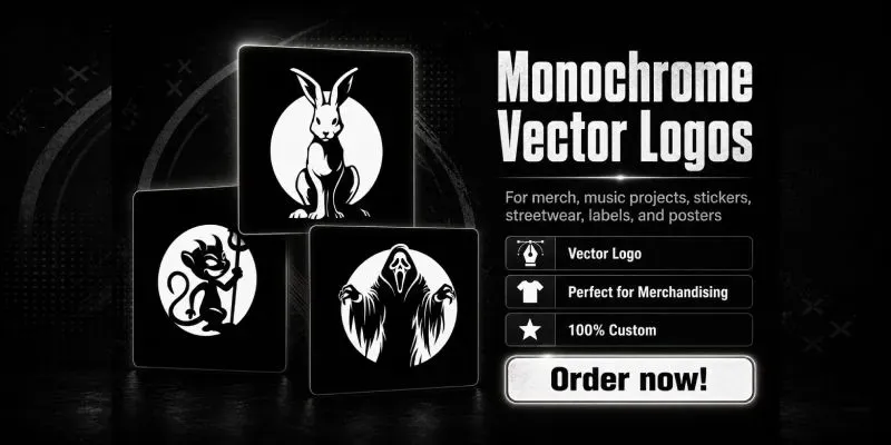 Monochrome Vector Logos generated by undefined
