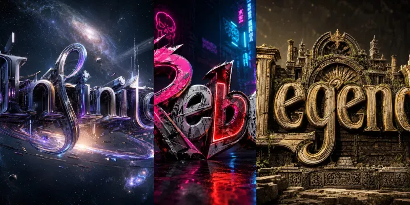 Hybrid 3D Typography Systems generated by undefined