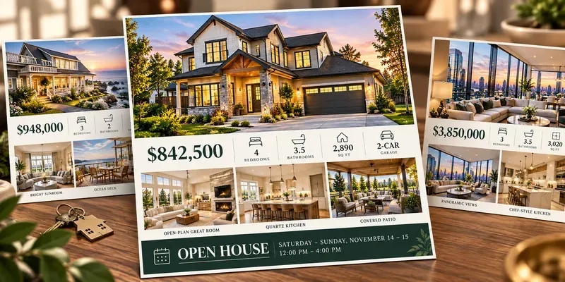 Real Estate Open House Flyer Features