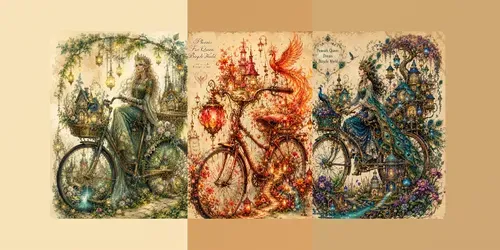 Whimsical Enchanted Bicycle Worlds generated by chatgpt-image