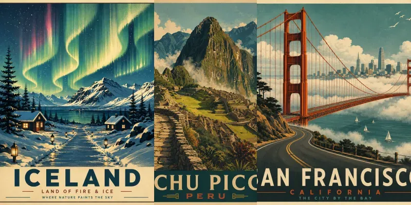 Vintage Travel Poster Collections generated by undefined