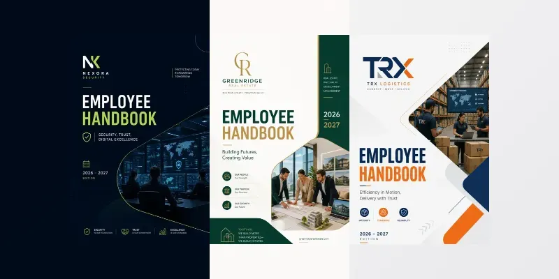 Elite Employee Handbook Cover Designs generated by undefined