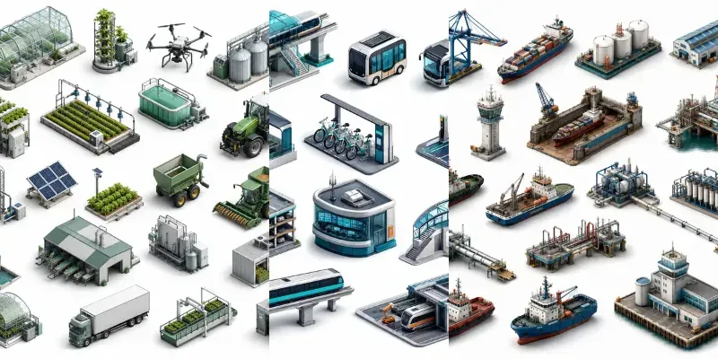 Isometric Industrial Asset Collections generated by undefined