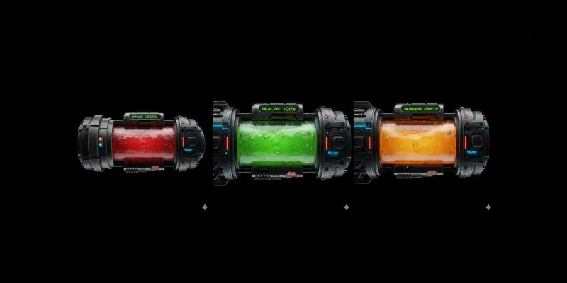 Bioluminescent Scifi Hud Bars generated by undefined