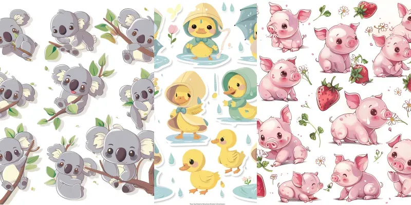 Pastel Kawaii Sticker Sheet Designs generated by undefined